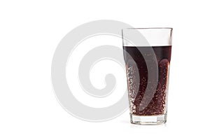 cold glass of cola isolated