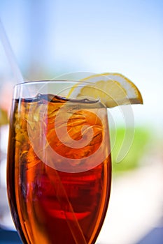 Cold Glass of Iced Tea photo