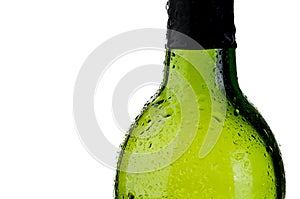 Cold green bottle with copy space