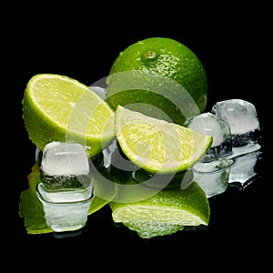 Cold green lime ice