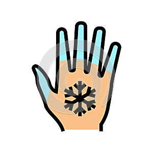 cold hands and feet color icon vector illustration