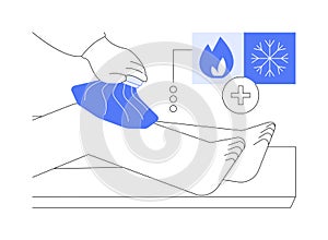 Cold and heat pain relief abstract concept vector illustration.