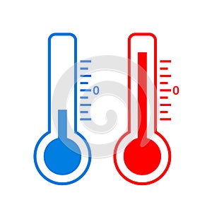 Cold and hot temperature vector icon