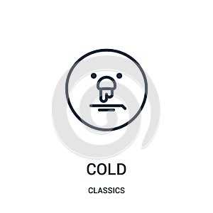 cold icon vector from classics collection. Thin line cold outline icon vector illustration. Linear symbol