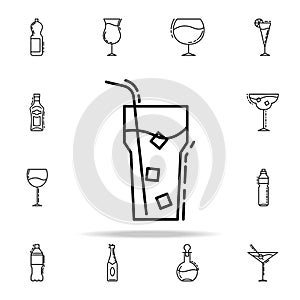 cold juice with ice dusk icon. Drinks & Beverages icons universal set for web and mobile