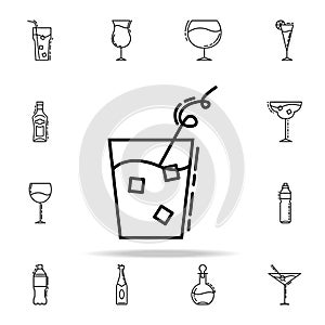 cold juice with ice dusk icon. Drinks & Beverages icons universal set for web and mobile