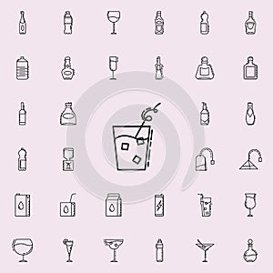 cold juice with ice dusk icon. Drinks & Beverages icons universal set for web and mobile