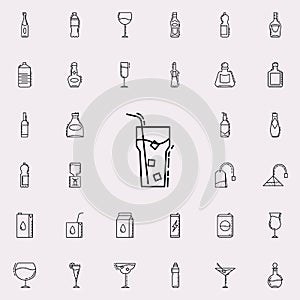cold juice with ice dusk icon. Drinks & Beverages icons universal set for web and mobile