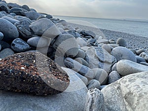 Cold Knap beach against a cloudy sky in Barry, United Kingdom