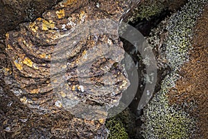 Cold lava from a historical volcanic eruption