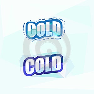 Cold letters. ice concept -