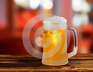 Cold light beer glass mug