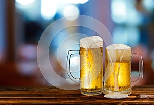 Cold light beer mug