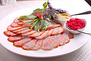 Cold meat cuts on a festive table