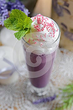 Cold sweet milkshake