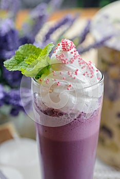 Cold sweet milkshake