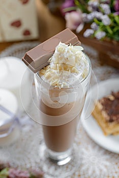 Cold sweet milkshake