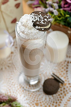 Cold sweet milkshake