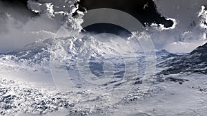 Cold Mountains With Clouds