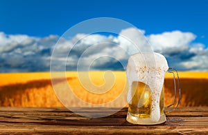 Cold mug of beer