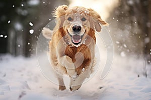 Breed snow cold background winter pet mammal white dogs retriever cute fun nature animal