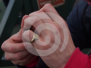 Gold signet ring