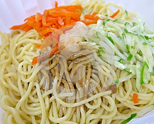 Cold noodles closeup