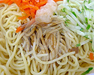 Cold noodles closeup