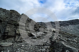 Cold northern gray stones. Natural background