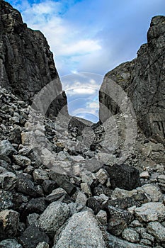 Cold northern gray stones. Natural background