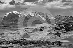 A cold October day at Myrland in Flakstad island, Lofoten