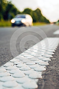 Cold plastic structured stripes with dot pattern for road surface marking