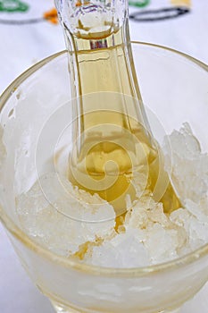 Cold plum brandy or schnapps