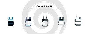 Cold plunge icon in different style vector illustration. two colored and black cold plunge vector icons designed in filled,