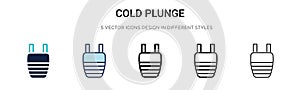 Cold plunge icon in filled, thin line, outline and stroke style. Vector illustration of two colored and black cold plunge vector
