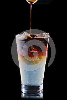 Cold puer and tonic refreshing drink