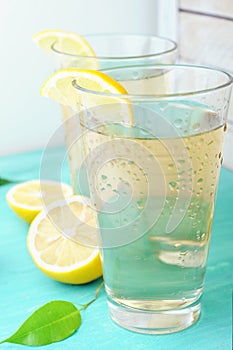 Cold refreshing drink from tasty lemons