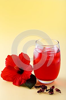 Cold refreshing hibiscus iced ted