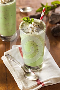 Cold Refreshing Mint Chocolate Chip MilkShake