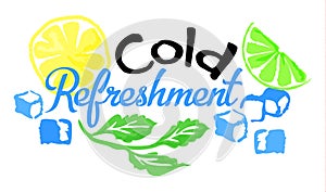 Cold Refreshment sticker in watercolor style