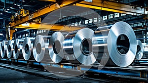 Cold-rolled galvanized steel coils on the machine