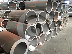 Cold rolled steel coil at storage area in steel industry plant