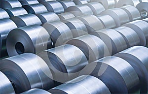 Cold rolled steel coil at storage area in steel industry