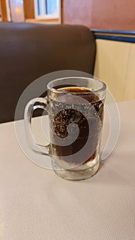 A cold Rootbeer at restaurant