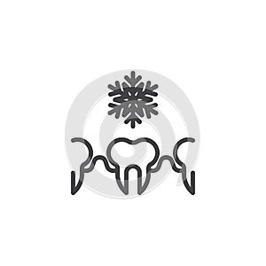 Cold sensitive teeth line icon