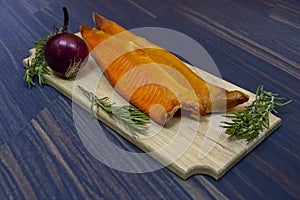 Cold-smoked trout fish