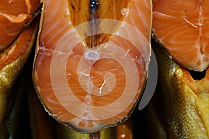 Wild Pacific Coho Salmon Latin: Oncorhynchus kisutch cold smoked photo