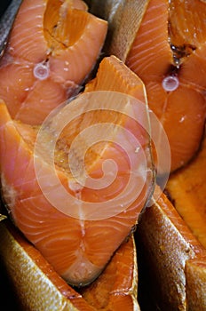 Wild Pacific Coho Salmon Latin: Oncorhynchus kisutch cold smoked photo