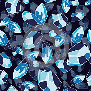 Cold song ice crystal vector seamless pattern