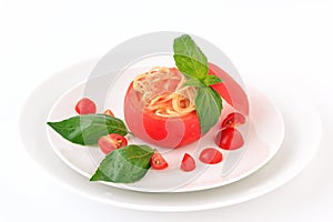 Cold spaghetti tomatosauce